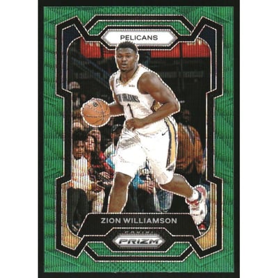 2023-24 Panini Prizm Prizms Green Wave #27 Zion Williamson