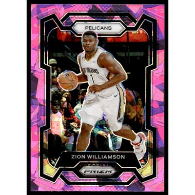 2023-24 Panini Prizm Prizms Pink Ice #27 Zion Williamson