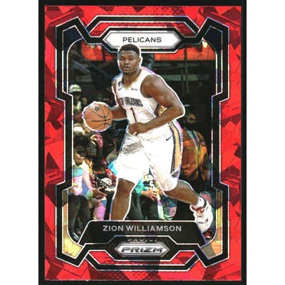 2023-24 Panini Prizm Prizms Red Ice #27 Zion Williamson