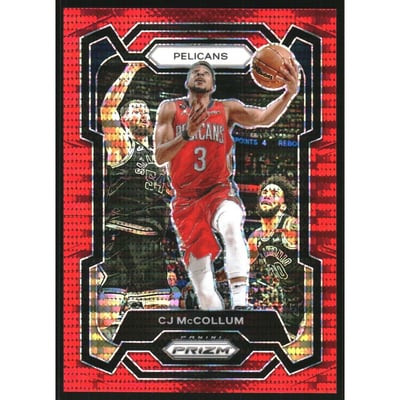 2023-24 Panini Prizm Prizms Red Seismic #114 CJ McCollum