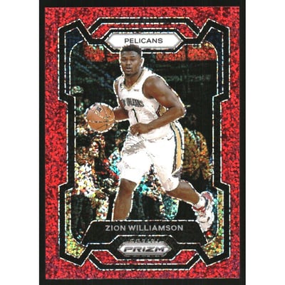 2023-24 Panini Prizm Prizms Red Sparkle #27 Zion Williamson