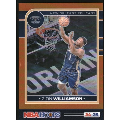 2024-25 Hoops Premium Prizms Orange #34 Zion Williamson