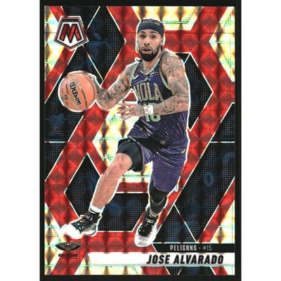 2024-25 Panini Mosaic Mosaic Choice Fusion Red and Yellow #199 Jose Alvarado