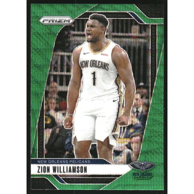2024-25 Panini Prizm Prizms Green Wave #10 Zion Williamson