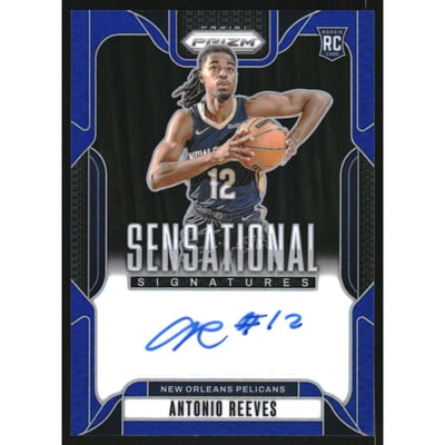 2024-25 Panini Prizm Sensational Signatures Prizms Blue #64 Antonio Reeves