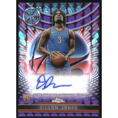 2024-25 Topps Chrome Certified Autograph Issue Rookies Purple Geometric Refractors #TCRADJ Dillon Jones