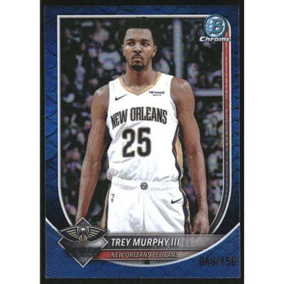 2025-26 Bowman Chrome Reptilian Blue Refractors #BCV141 Trey Murphy III