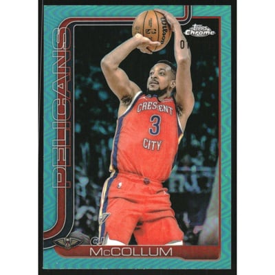 2025-26 Topps Chrome Aqua Refractors #136 CJ McCollum