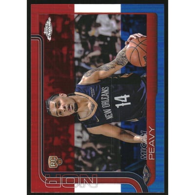 2025-26 Topps Chrome Red White and Blue Refractors #291 Micah Peavy
