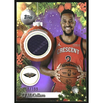 2025-26 Topps Holiday Relics Purple Metallic Glitter #PRCM CJ McCollum