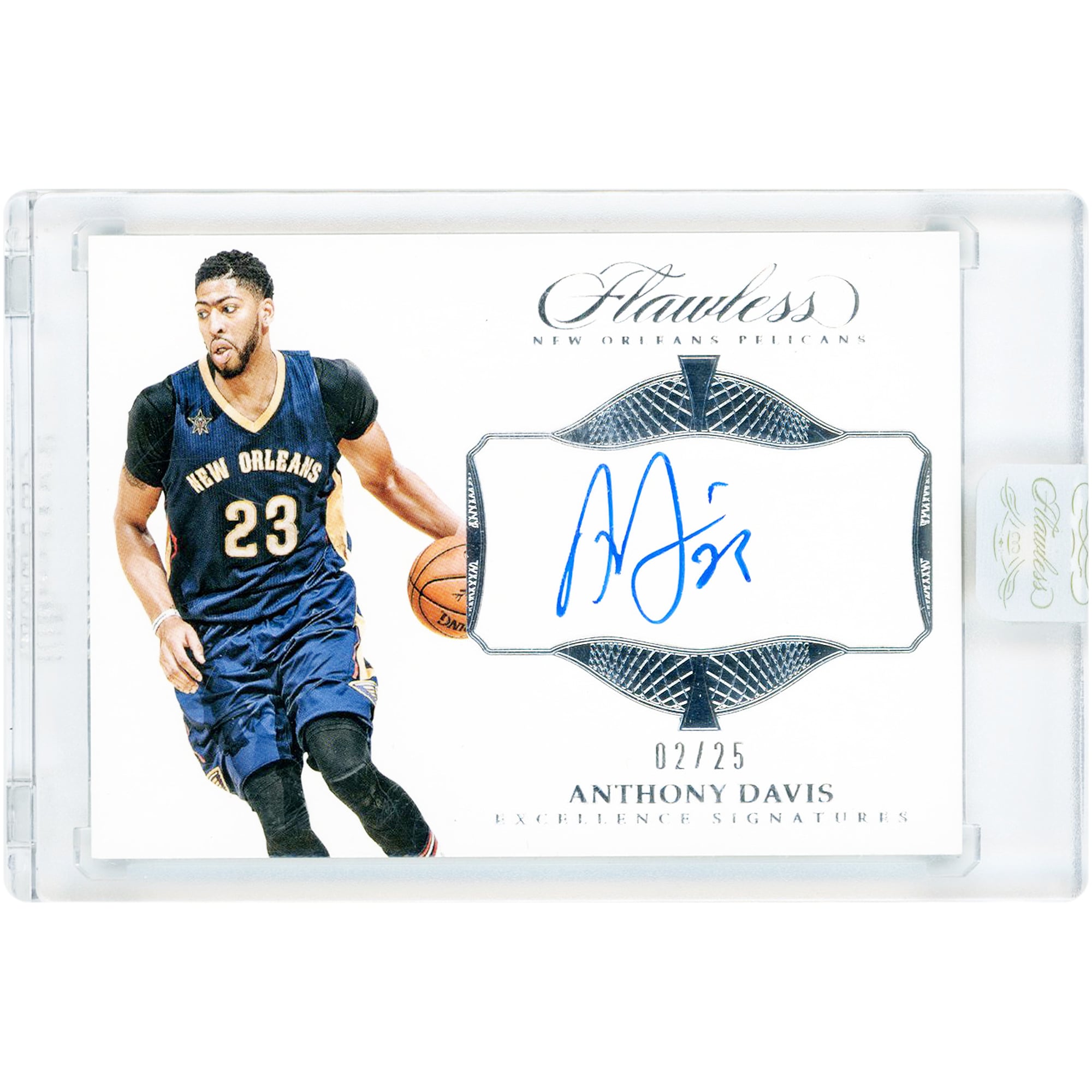 Carte autographiée d'Anthony Davis (New Orleans Pelicans) 2016-17 Panini Flawless Excellence Signatures #EX-AD #2/25