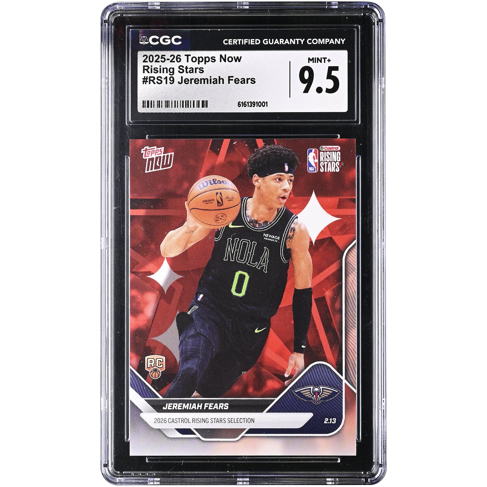 Jeremiah Fears New Orleans Pelicans 2025-26 Topps Now Rising Stars #RS19 CGC Authenticated Rookie Card