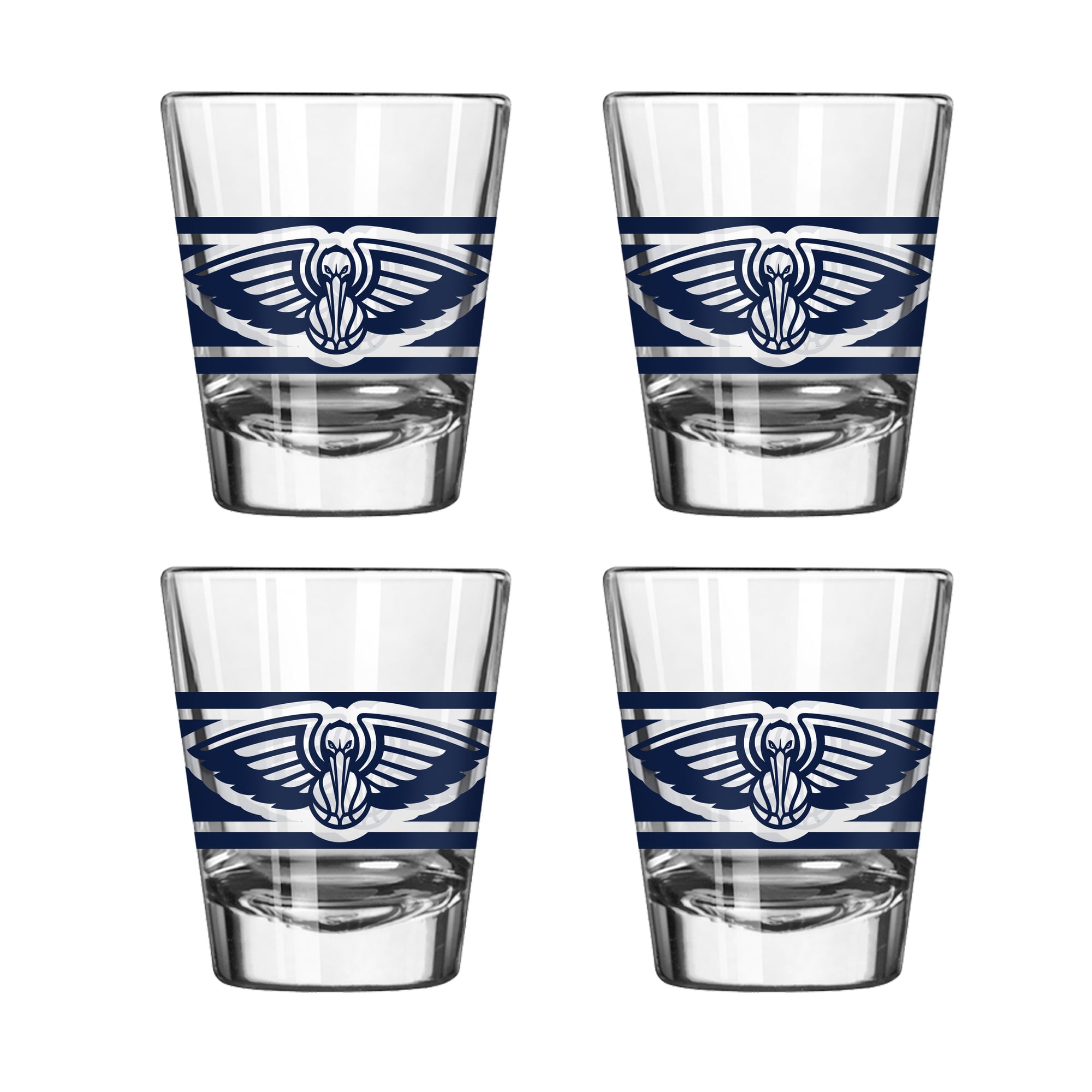 Logo Brands New Orleans Pelicans Four-Piece Stripe Shot Glass Set