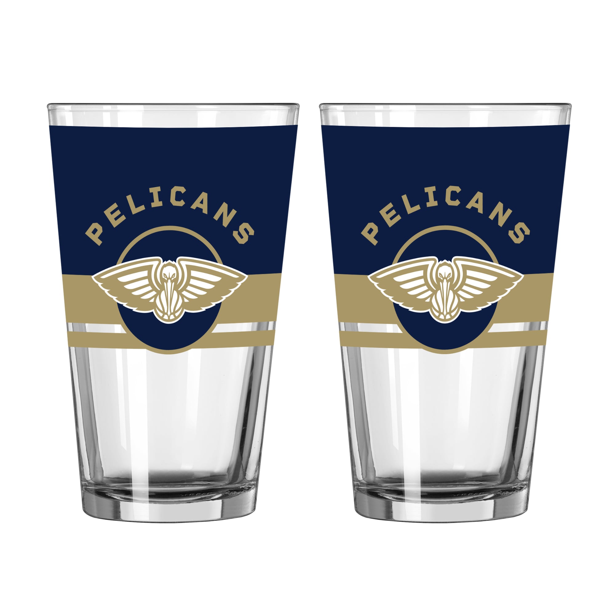 Logo Brands New Orleans Pelicans Two-Piece 16oz. Horizon Pint Glass Set