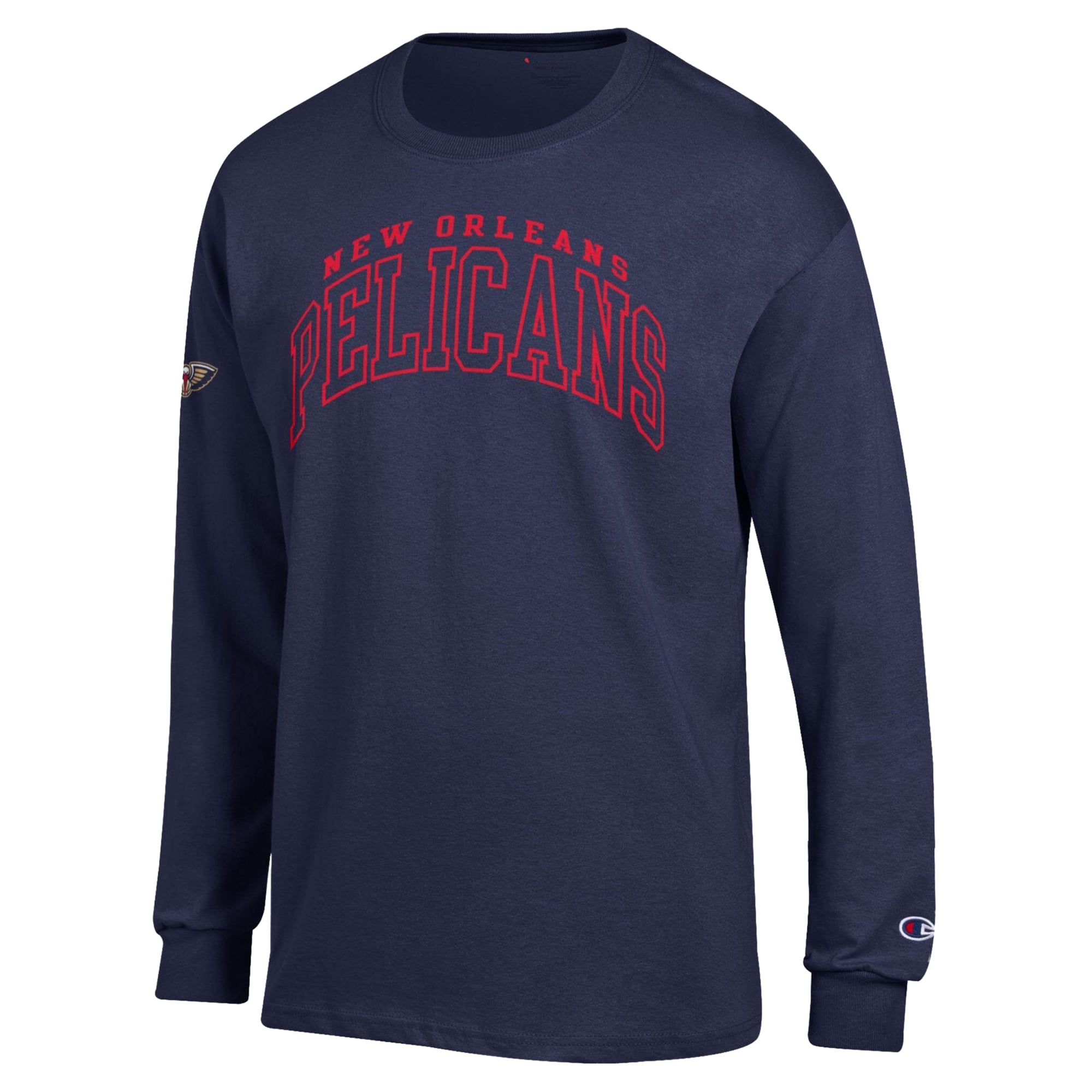 T-shirt à manches longues Champion bleu marine des New Orleans Pelicans pour homme