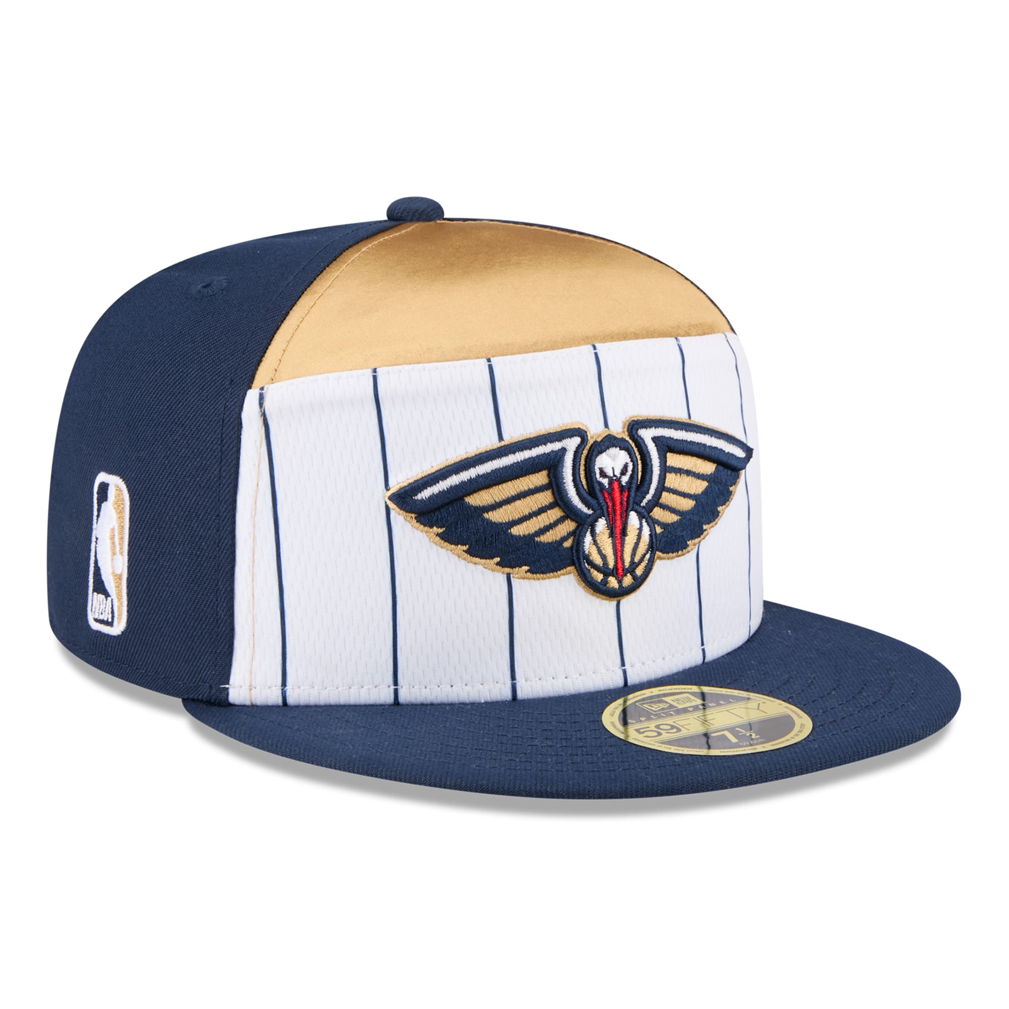 Men's New Orleans Pelicans New Era White/Navy 2025 NBA Tip Off Split Panel 59FIFTY Fitted Hat