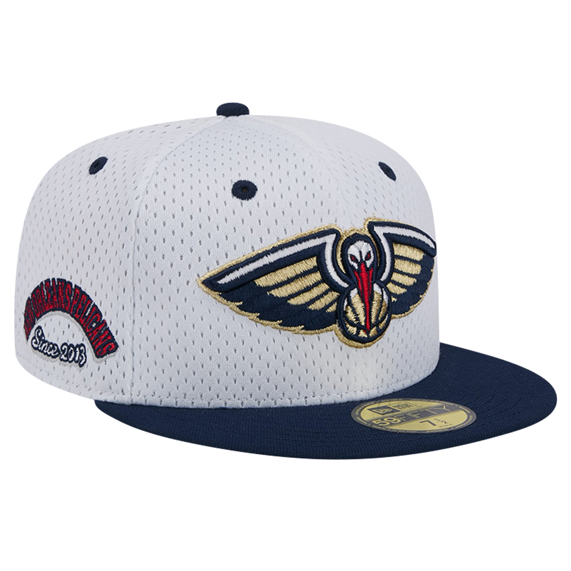 Men's New Orleans Pelicans New Era White/Navy Throwback 2Tone 59FIFTY Fitted Hat