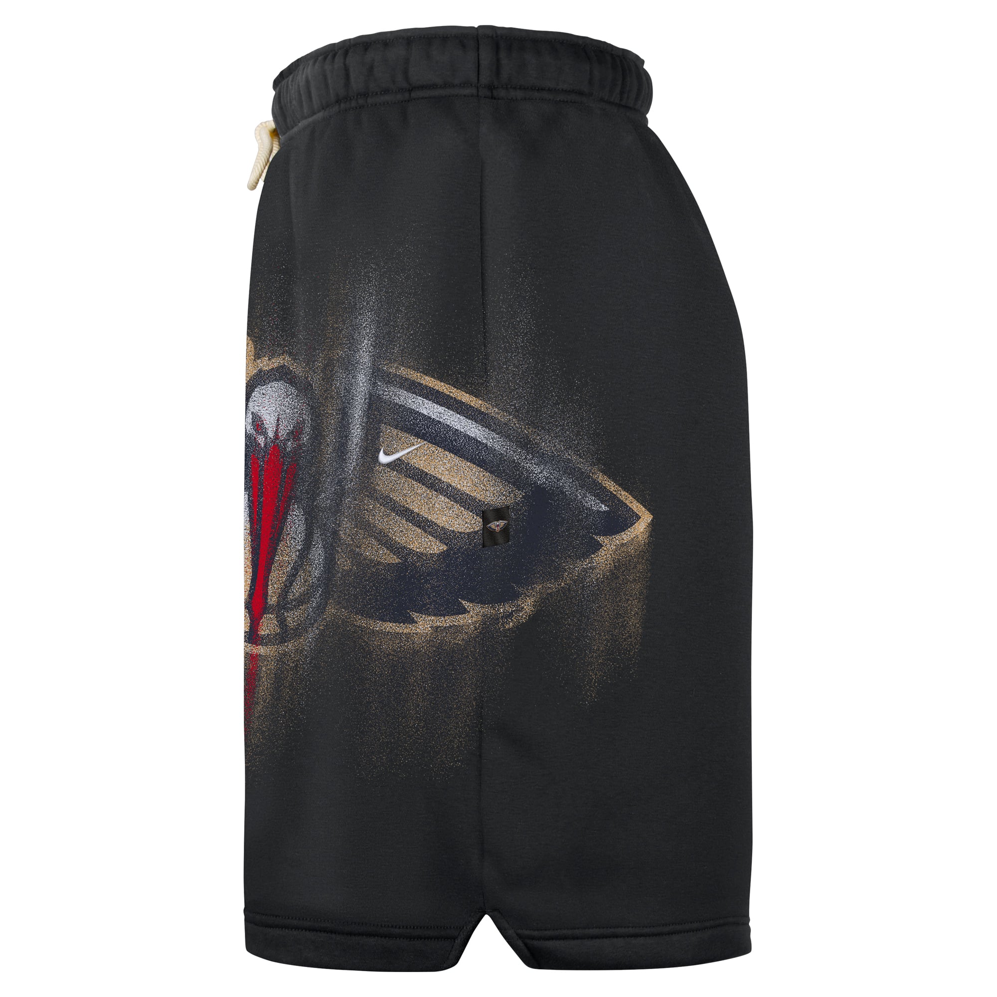 Short de sport Nike New Orleans Pelicans 2026 Standard Issue pour homme, en molleton Icon, noir.