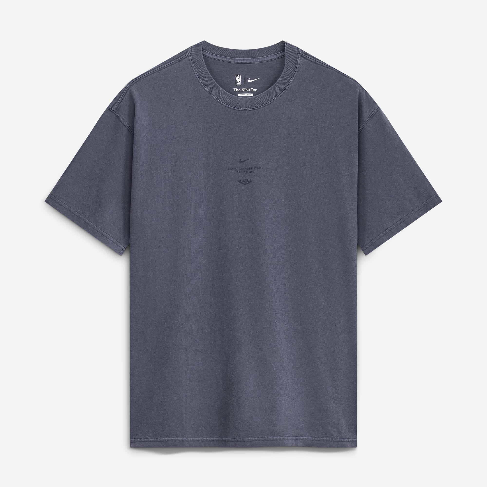 T-shirt Nike Max 90 d'avant-match, bleu marine, New Orleans Pelicans, édition standard 2026, pour homme