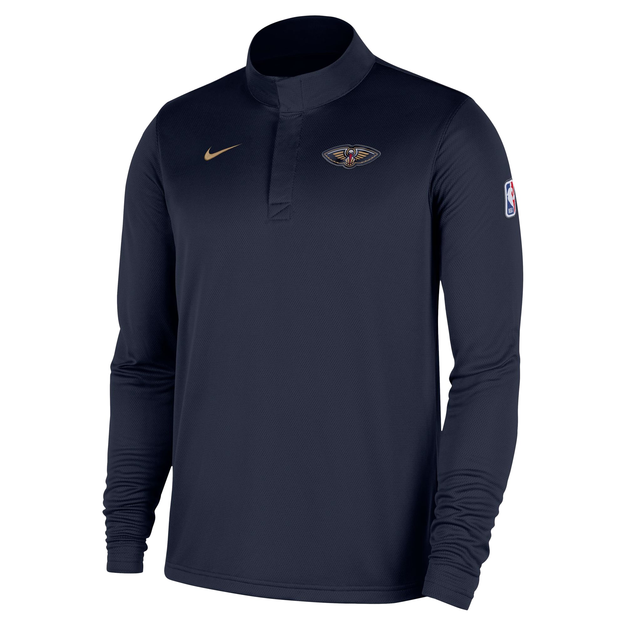 Haut Nike bleu marine New Orleans Pelicans Authentic Coaches à quart de zip Dri-FIT pour homme
