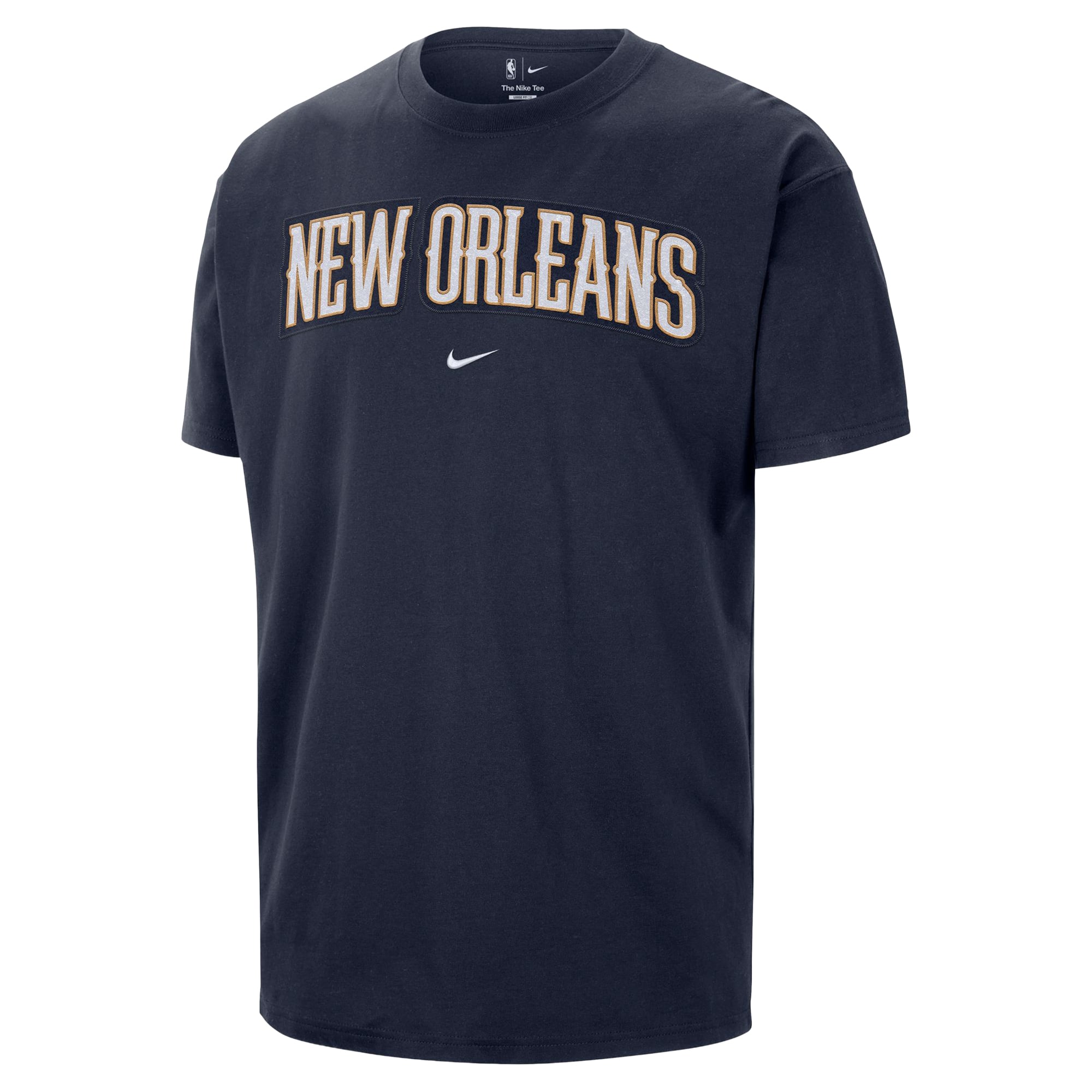 T-shirt Nike bleu marine pour homme, logo New Orleans Pelicans en sergé