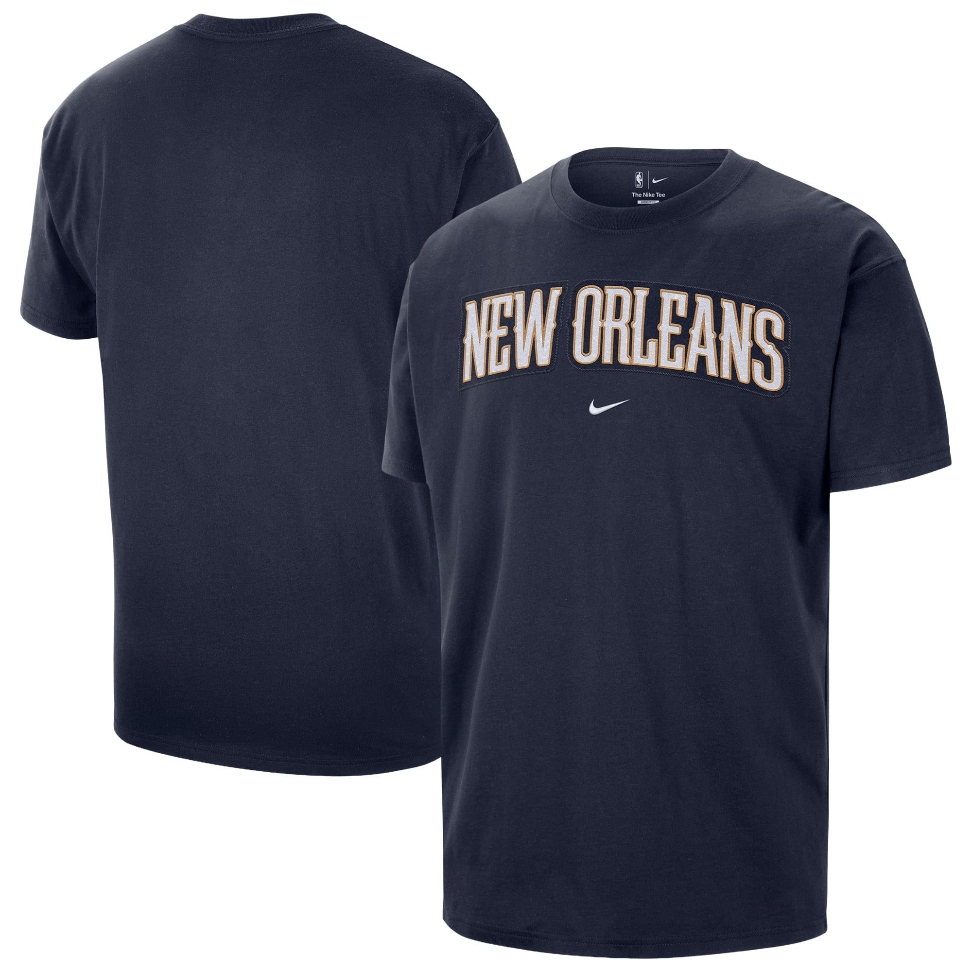 T-shirt Nike bleu marine pour homme, logo New Orleans Pelicans en sergé