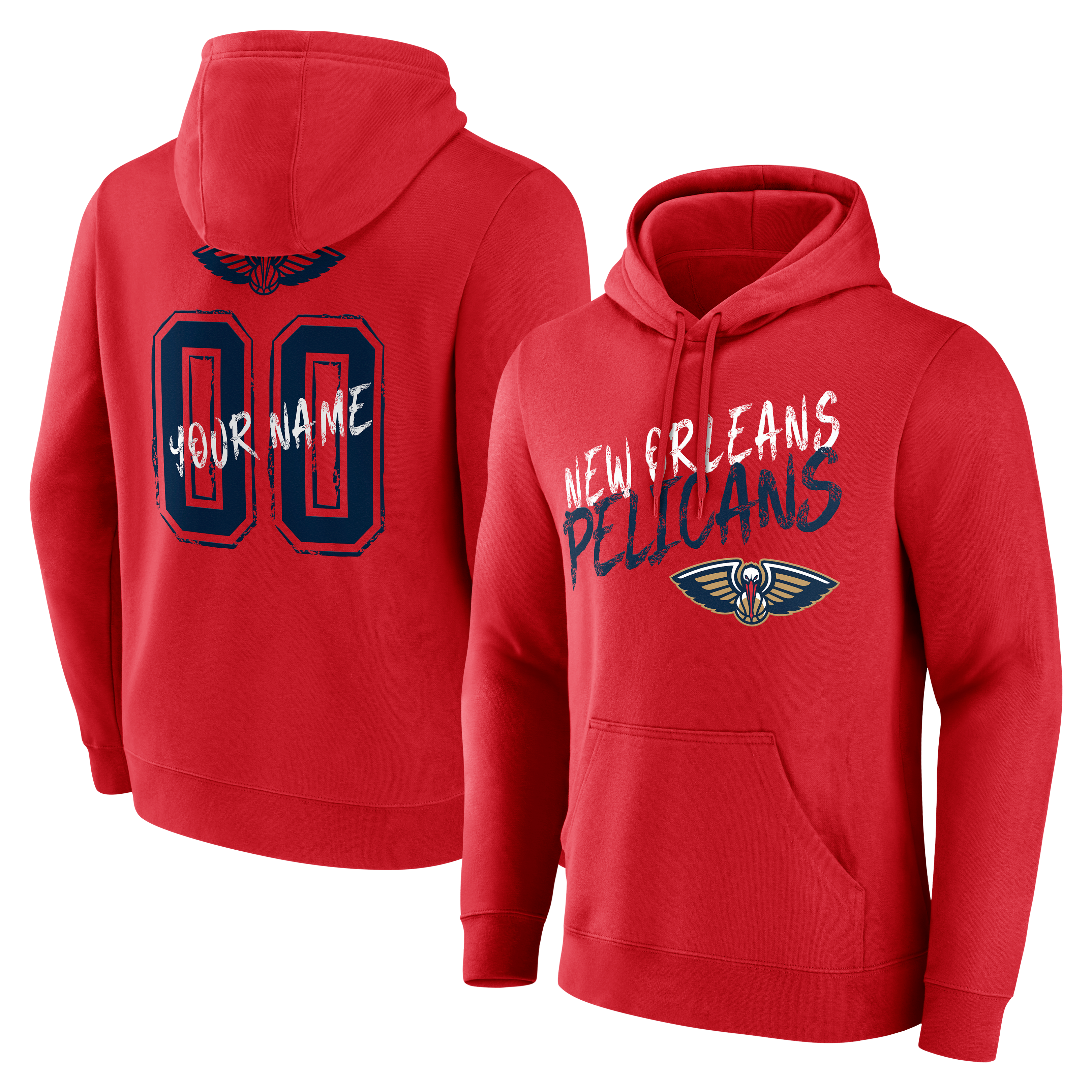 Sweat à capuche personnalisé avec nom et numéro des New Orleans Pelicans Hustle rouge pour homme
