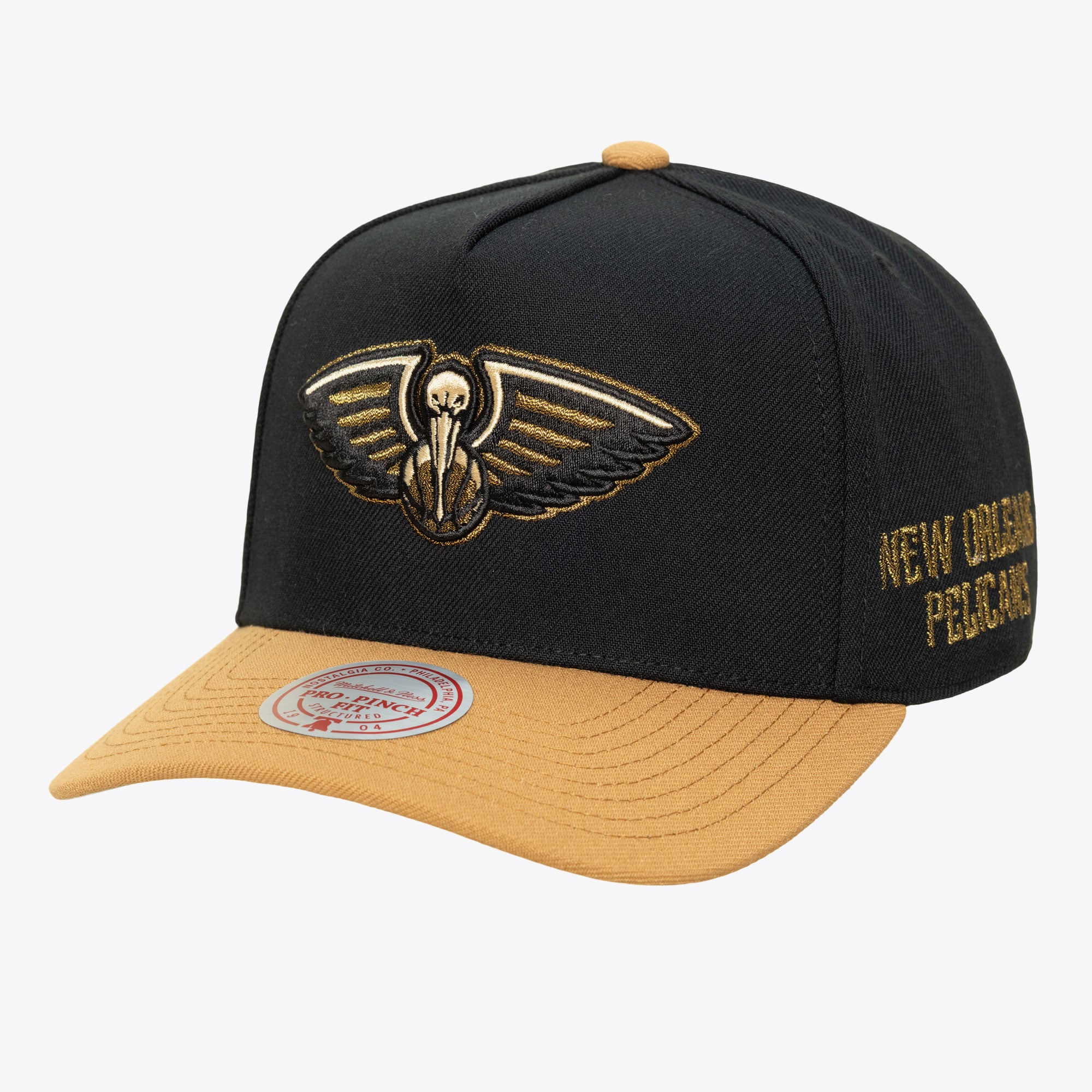 New Orleans Pelicans Black/Gold Legendary Away Pro Pinch Snapback Hat