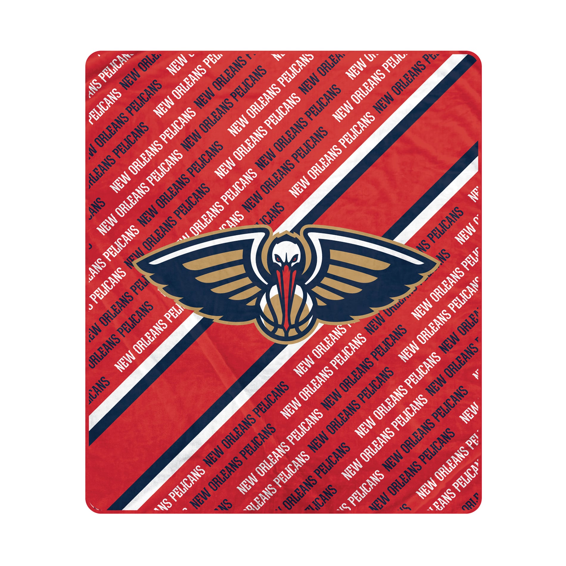 Couverture ultra douce Pegasus New Orleans Pelicans, 152 x 178 cm (60 x 70 pouces) en diagonale, doublée et ornée du logo.