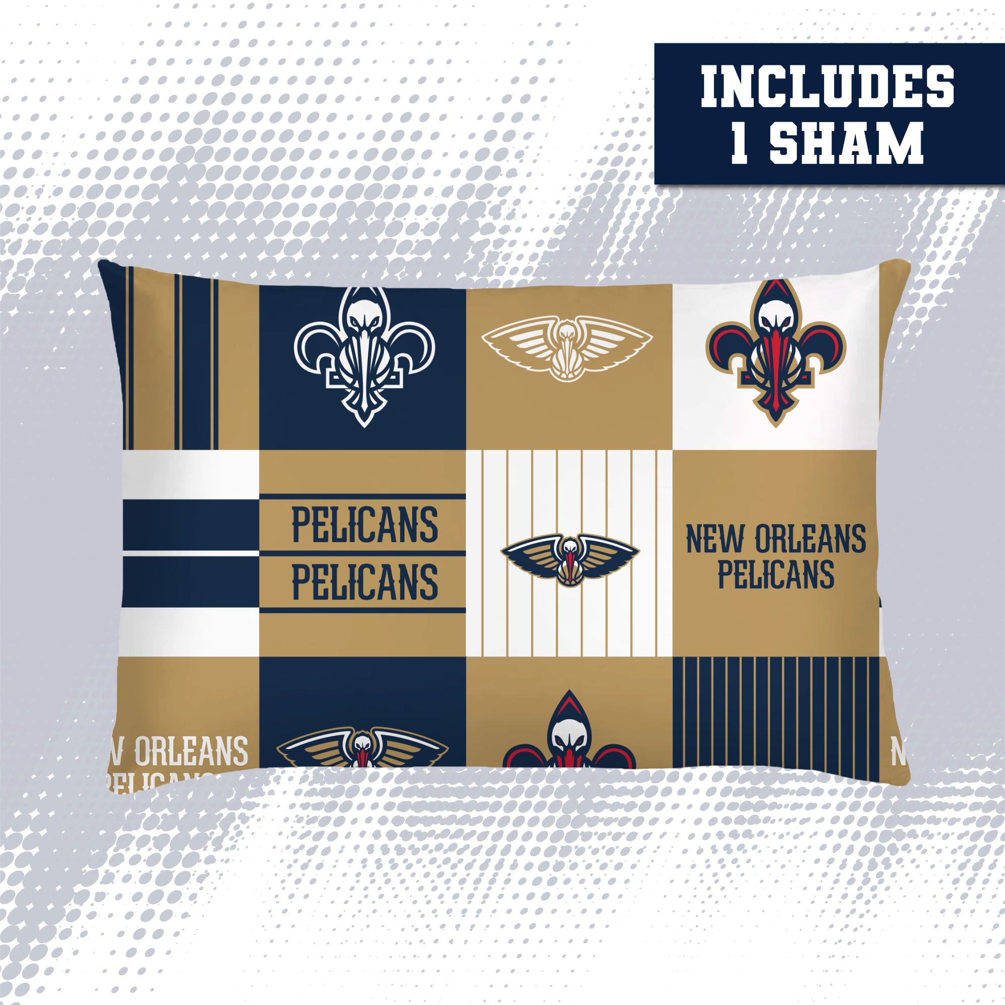 Pegasus New Orleans Pelicans Patchwork Plaid Three-Piece Full/Queen Bed in a Bag Set