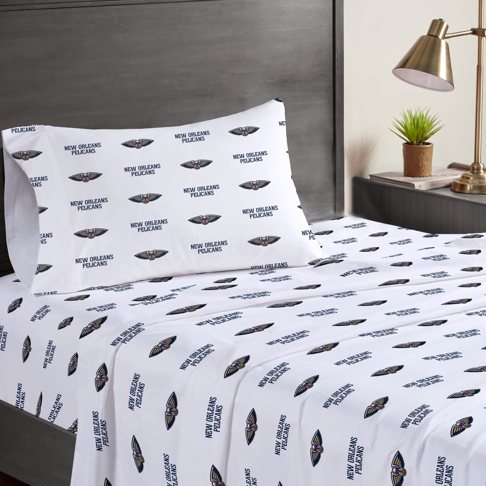Pegasus New Orleans Pelicans Three-Piece Twin Sheet Set