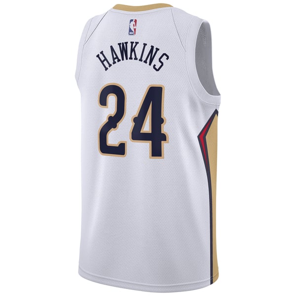 pelicans jersey dress Unisex Nike Jordan Hawkins White New Orleans Swingman Badge Player soho_store