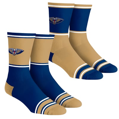  New Orleans Pelicans Rock Em Unisex 2-Pack Color Block Crew Socks Set