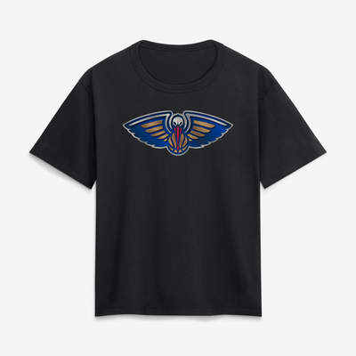 New Orleans Pelicans Women's Metallic Mascot T-Shirt - Black