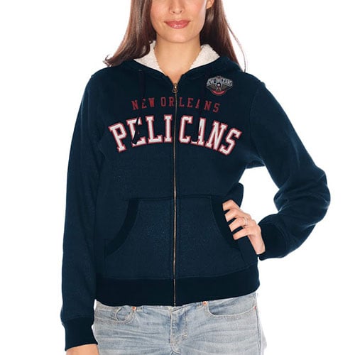 【Bless】 n°31 Hoodjacket navy Women's New Orleans Pelicans Navy Blue Sherpa Baseline Full Zip