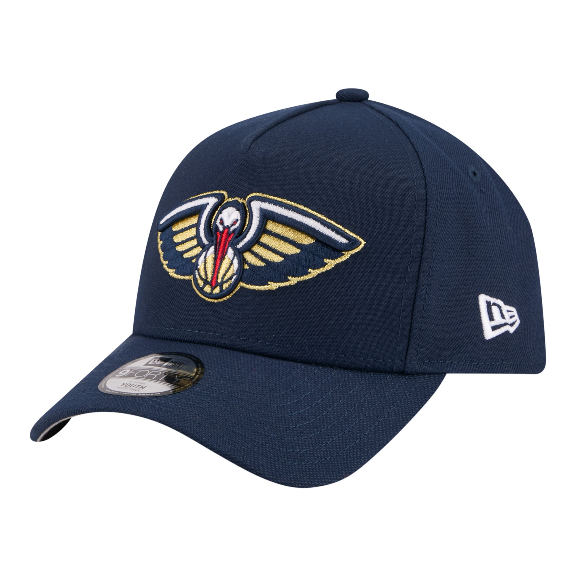 Youth New Era Navy New Orleans Pelicans 9FORTY A-Frame Adjustable Hat