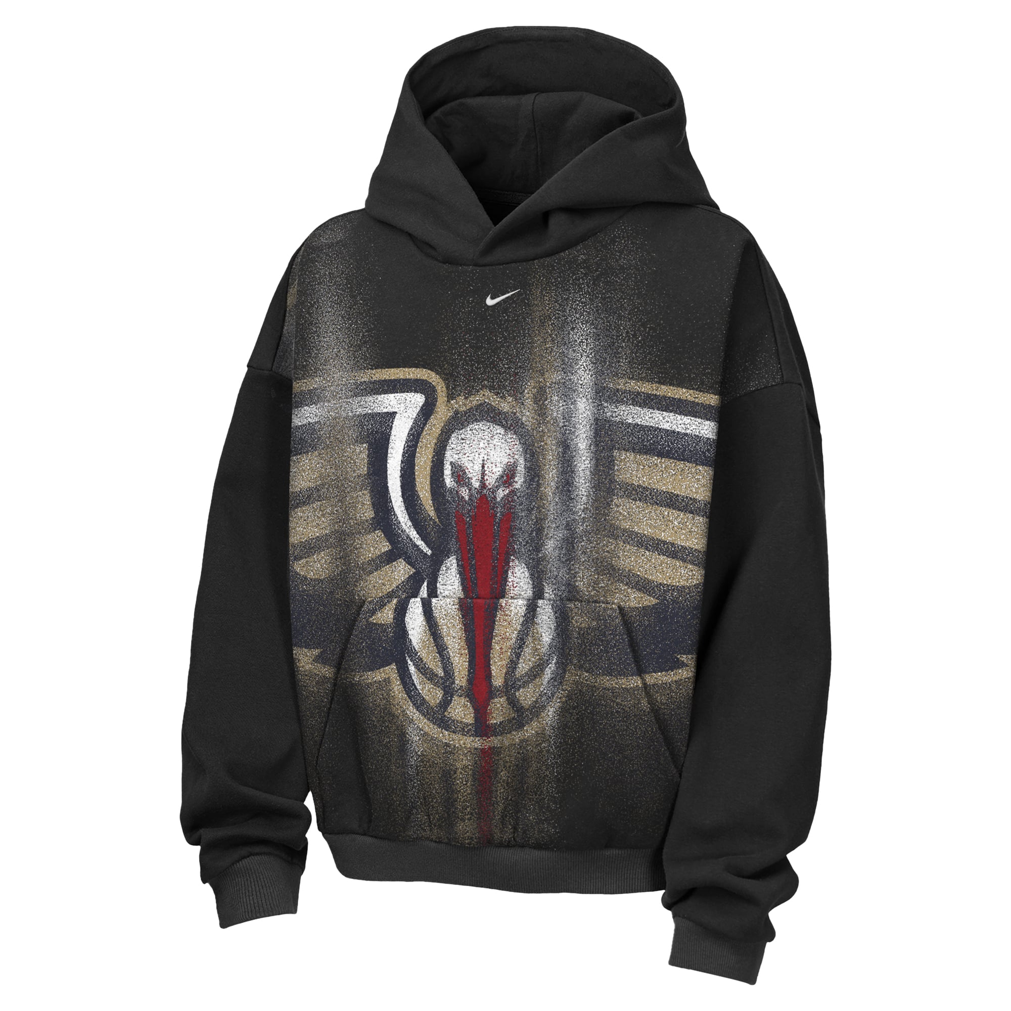 Sweat à capuche Nike noir pour enfant, modèle New Orleans Pelicans 2026 Standard Issue Practice Icon Fleece