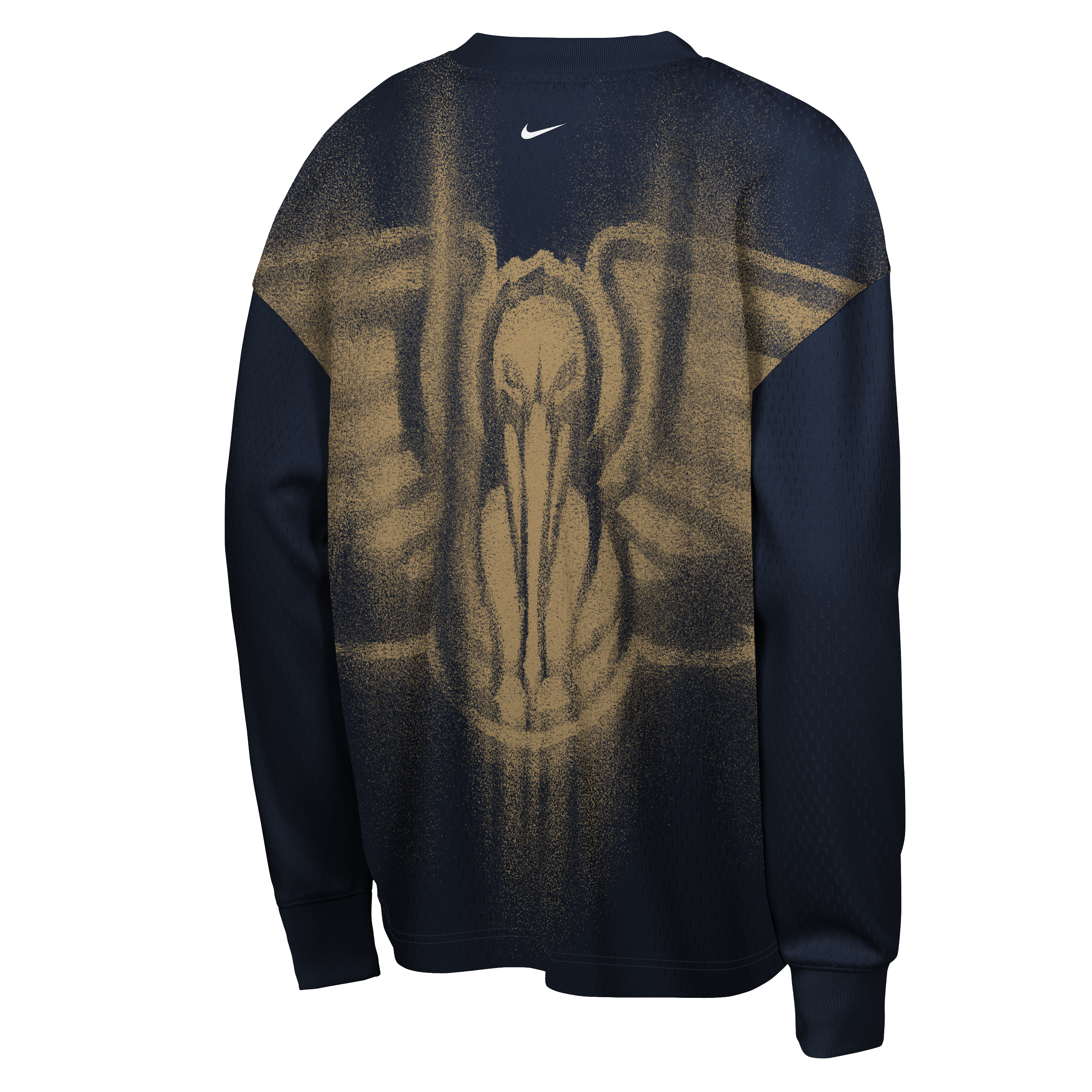 T-shirt à manches longues Nike bleu marine New Orleans Pelicans 2026 Standard Issue pour jeunes, performance avant-match
