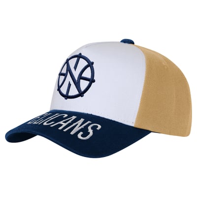 New Orleans Pelicans Outerstuff Youth Logo Three Pro Pinch Pre-Curved Adjustable Hat - White/Navy