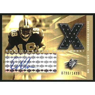 2004 SPx #202 Devery Henderson JSY AU RC
