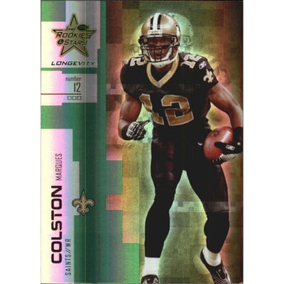 2007 Leaf Rookies and Stars Longevity Emerald #34 Marques Colston