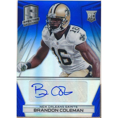 2014 Panini Spectra Prizms Blue #280 Brandon Coleman AU