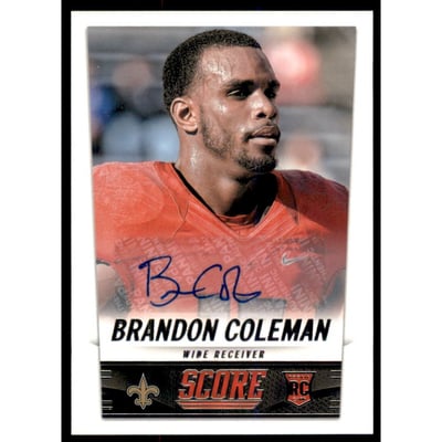 2014 Score Rookie Signatures #343 Brandon Coleman