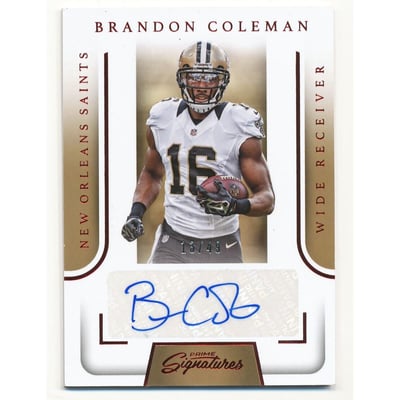 2016 Prime Signatures Autographs Red #29 Brandon Coleman/49