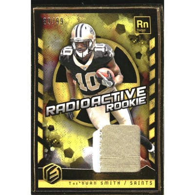 2018 Panini Elements Radioactive Rookie Materials Gold #28 Tre'Quan Smith/99