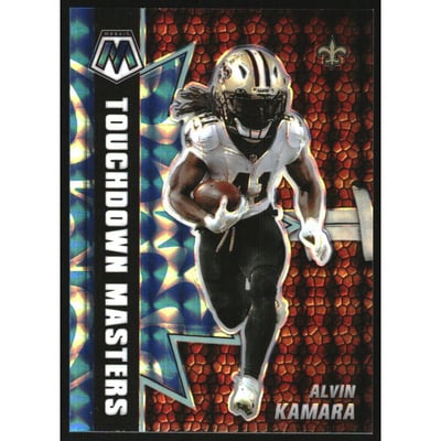 2021 Panini Mosaic Touchdown Masters Mosaic Reactive Blue #1 Alvin Kamara