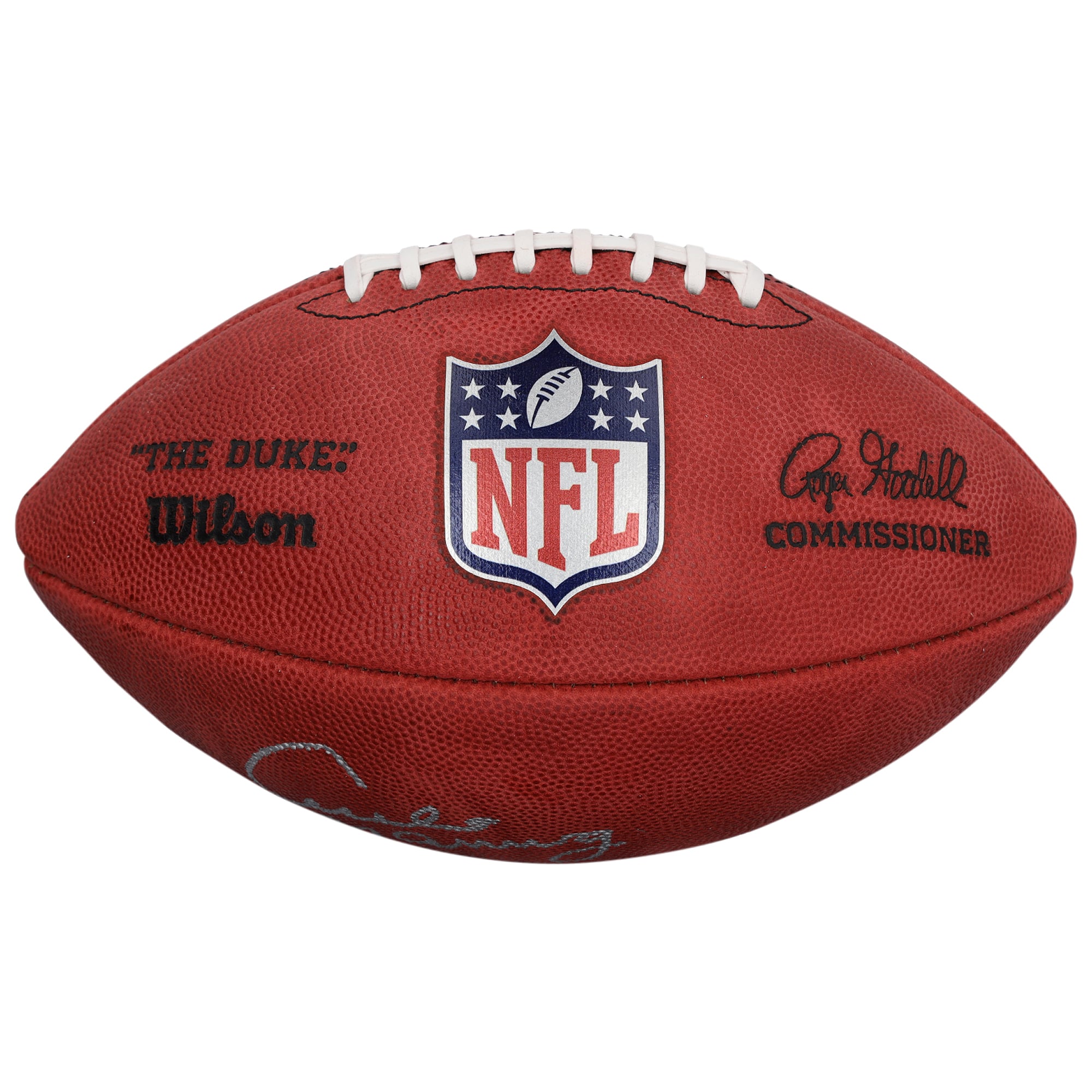 Ballon de football américain Duke en couleur, autographié par Archie Manning, des Saints de la Nouvelle-Orléans
