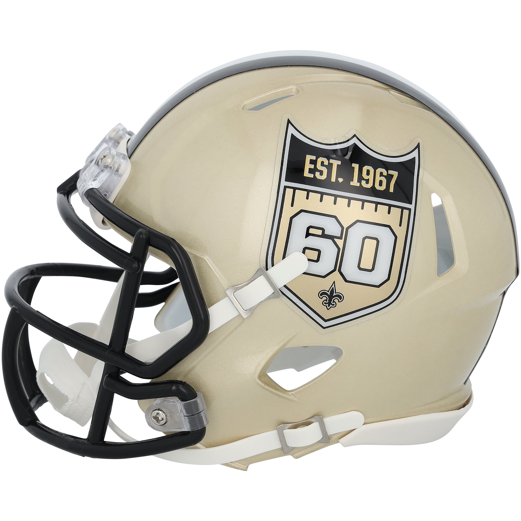 Casque miniature Riddell Speed ​​autographié par Archie Manning des Saints de la Nouvelle-Orléans, édition spéciale 60e anniversaire