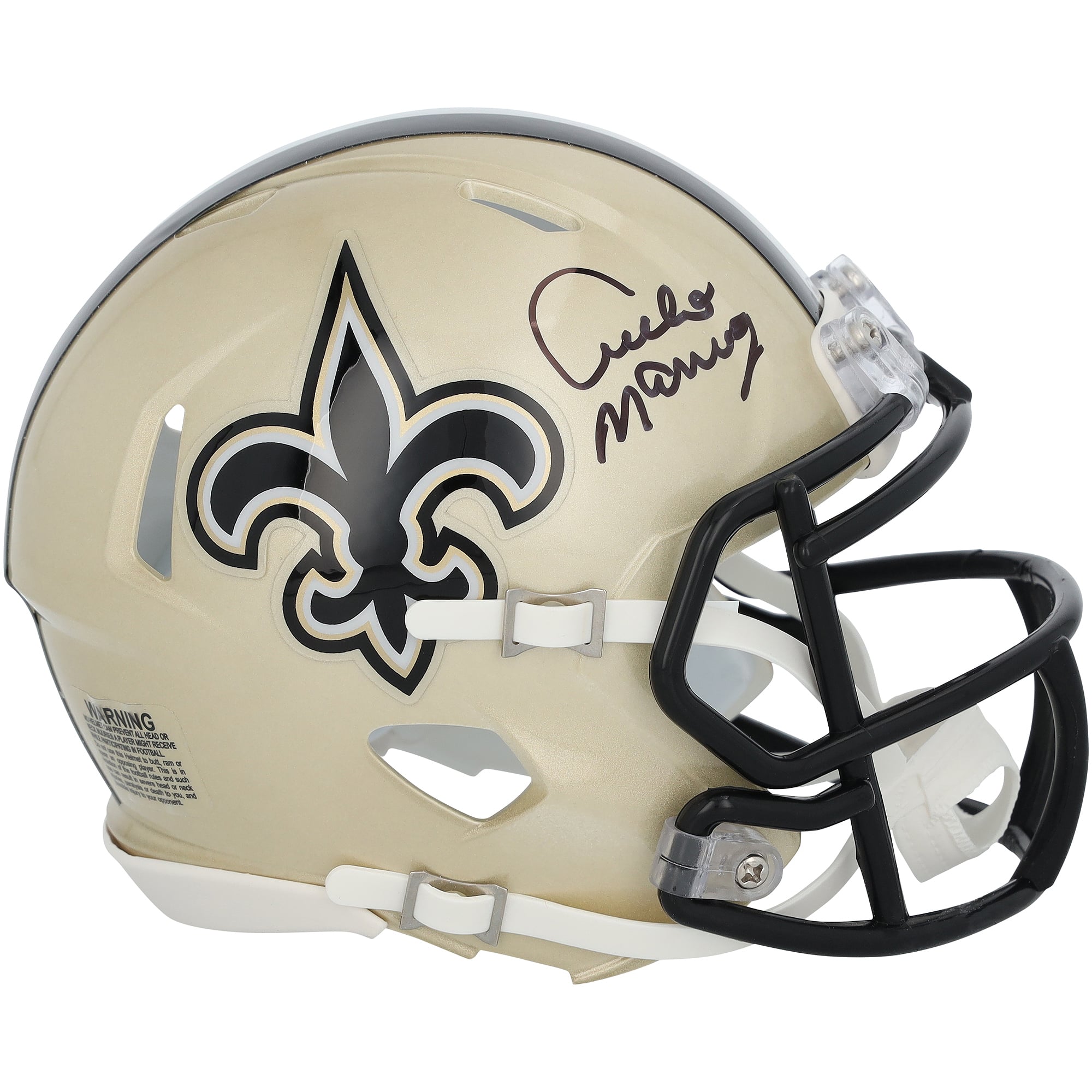 Casque miniature Riddell Speed ​​autographié par Archie Manning des Saints de la Nouvelle-Orléans, édition spéciale 60e anniversaire