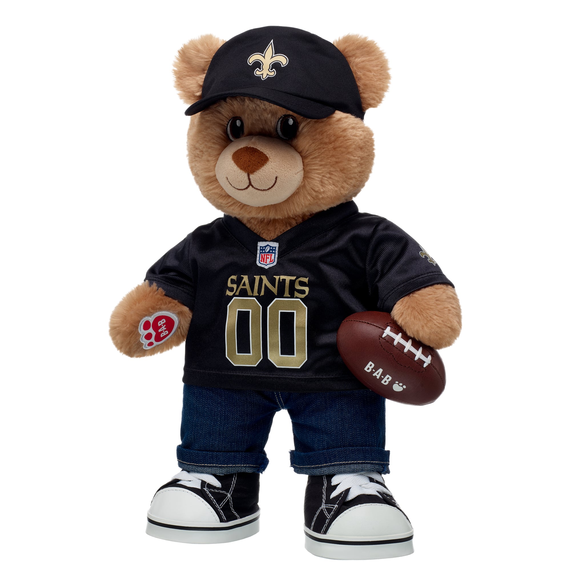 Build-A-Bear  New Orleans Saints Happy Hugs Teddy Bear Gift Set